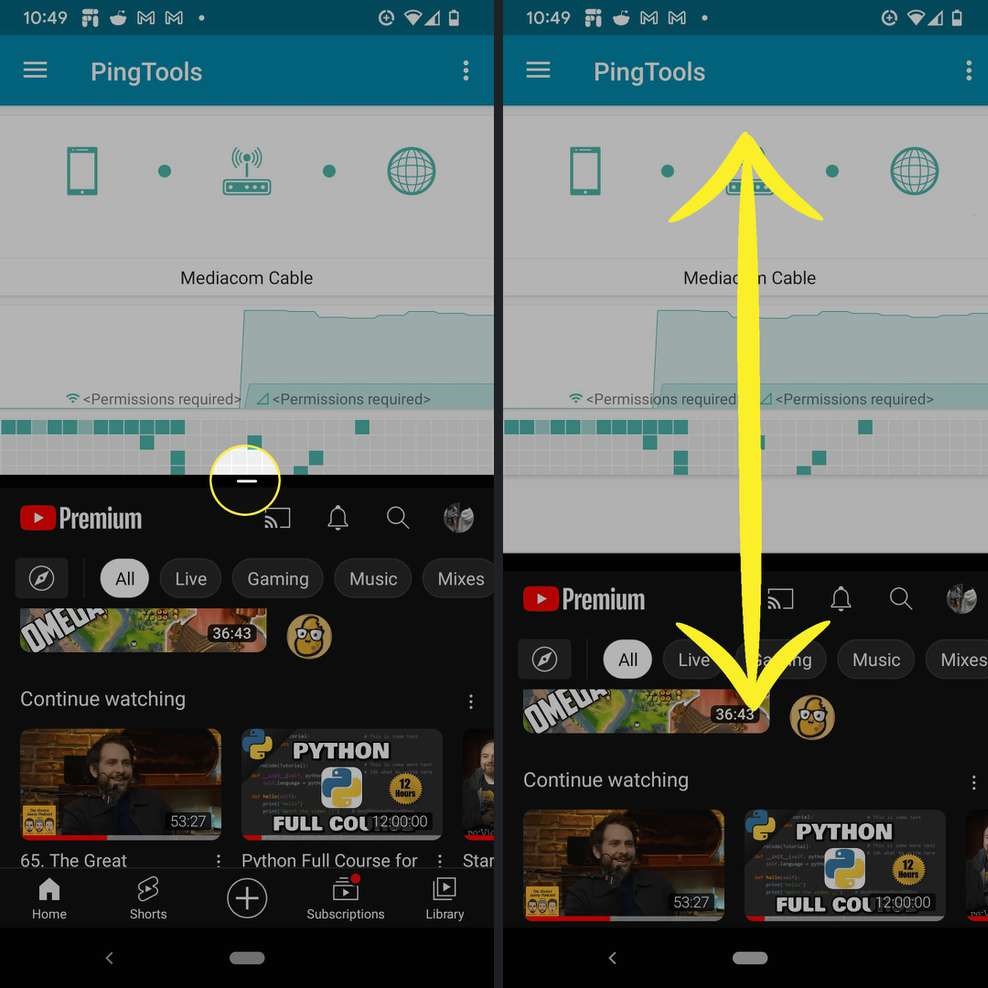 split screen on android